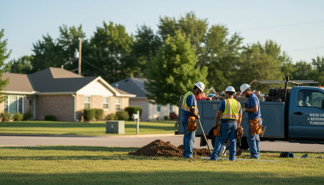 Residential water line and bathroom plumbing service in Carmen, OK
